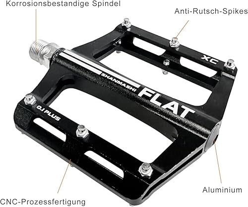Miniatura 3 de UPANBIKE Pedales de rodamiento de bicicleta de montaña de 916 pulgadas, eje de aleación de aluminio, plataforma plana para bicicleta de carretera