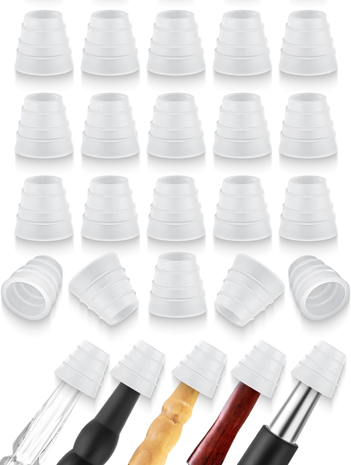 20 PCS Hookah Hose Grommet Rubber Seal for Shisha Hookah Water Pipe Sheesha Accessories White