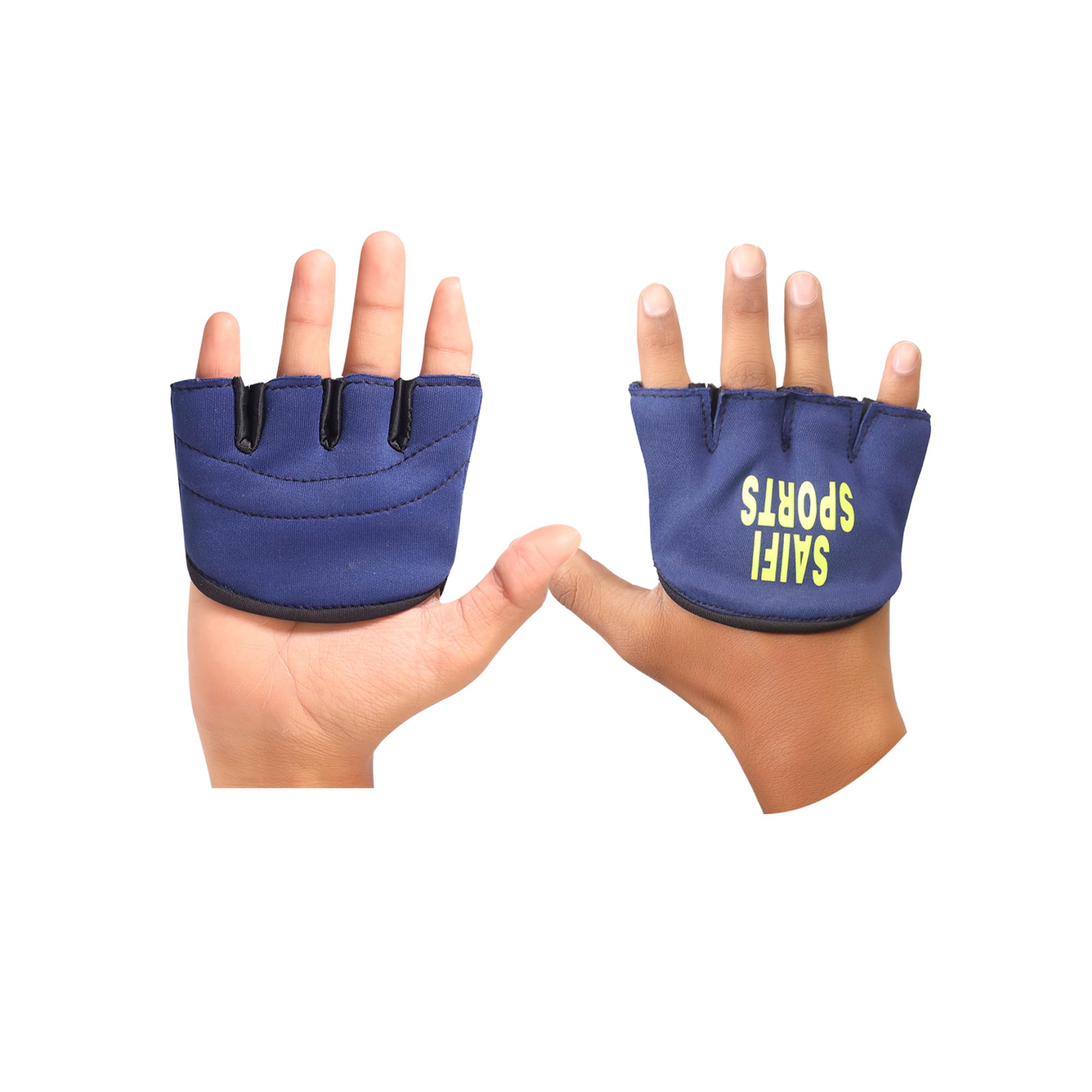 SAIFI SPORTS Finger-Cut Cricket Fielding Gloves, Navy Blue, Men's-picture-14