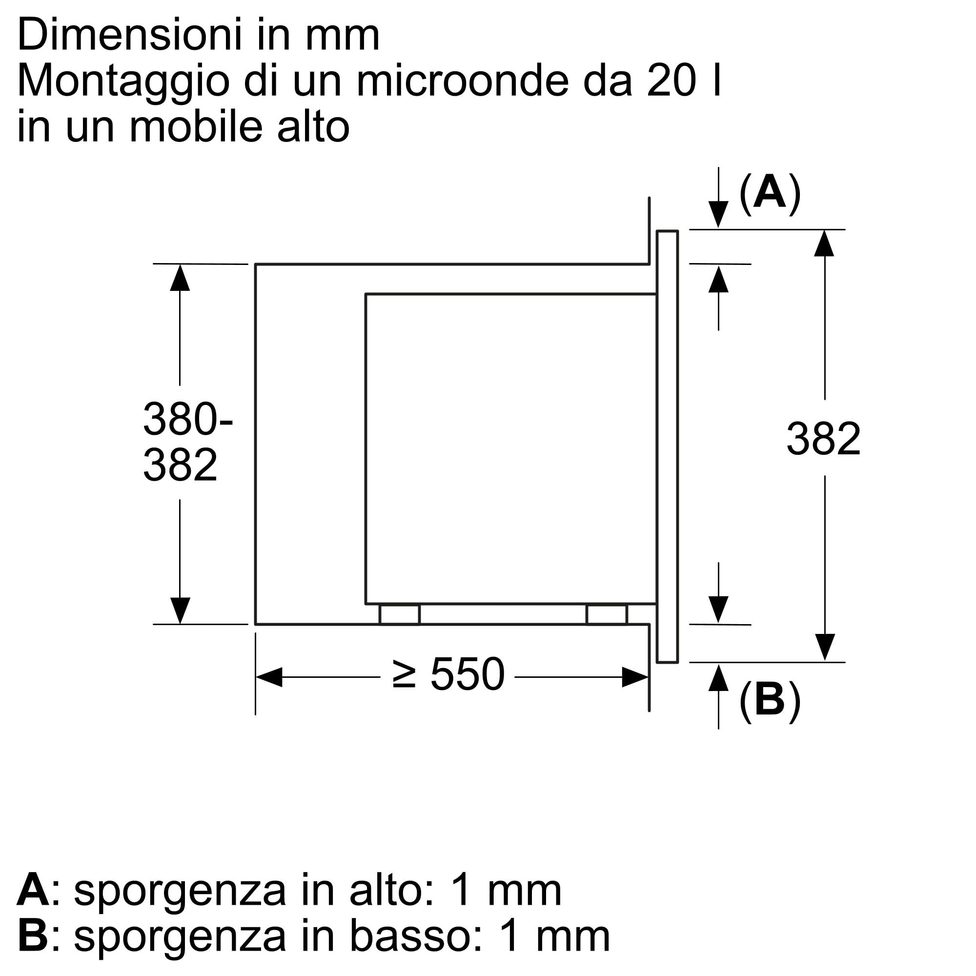 Serie 2, Microonde da incasso, Con display digitale, Illuminazione LED, Sistema automatico di pulizia, Nero
