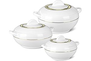 Ambient Insulated Casserole Hot Pot, Hot Pack Food Warmer, white, Set of...