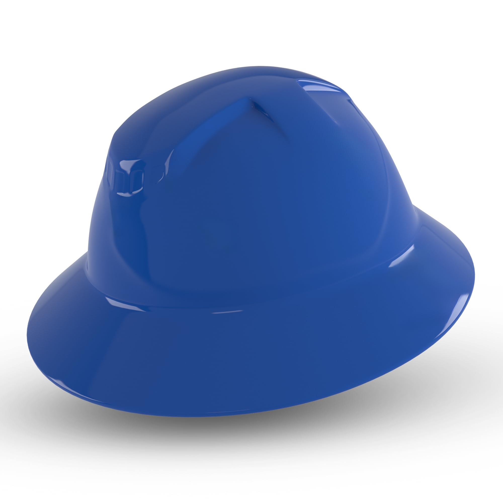 Rugged Blue Defender Full Brim Hard Hat | 6-Point Ratchet Suspension | Safety Helmet Hard Hat | Adjustable Suspension Size | ANSI Z89.1 Type 1, Class C, G, and E Certified |Blue Hard Hats for Men