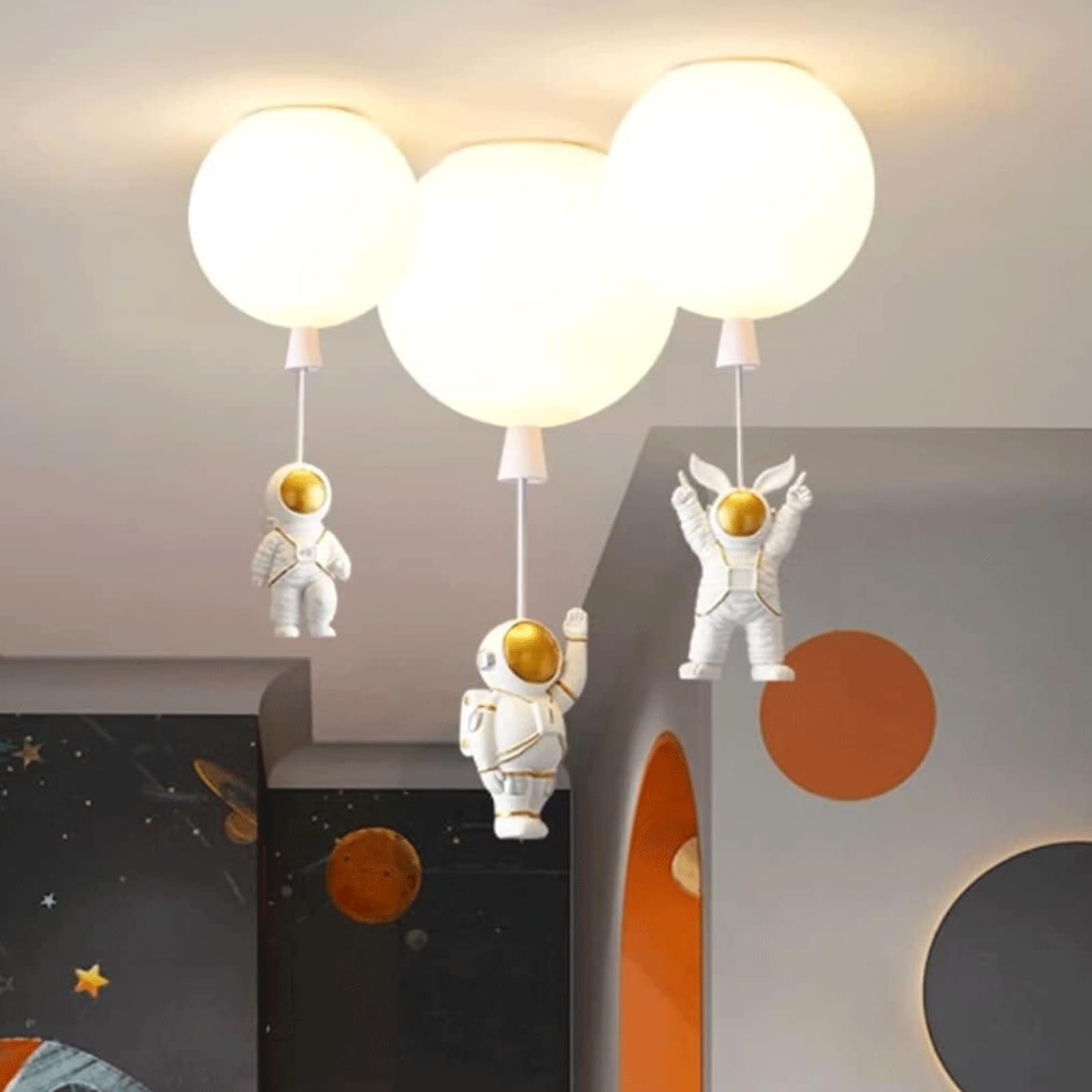 AnraM Candelabros modernos Globo de astronauta creativo Lámpara de techo para dormitorio infantil Lámpara de techo con globo Lámpara de techo para dormitorio infantil (20 cm) Better life