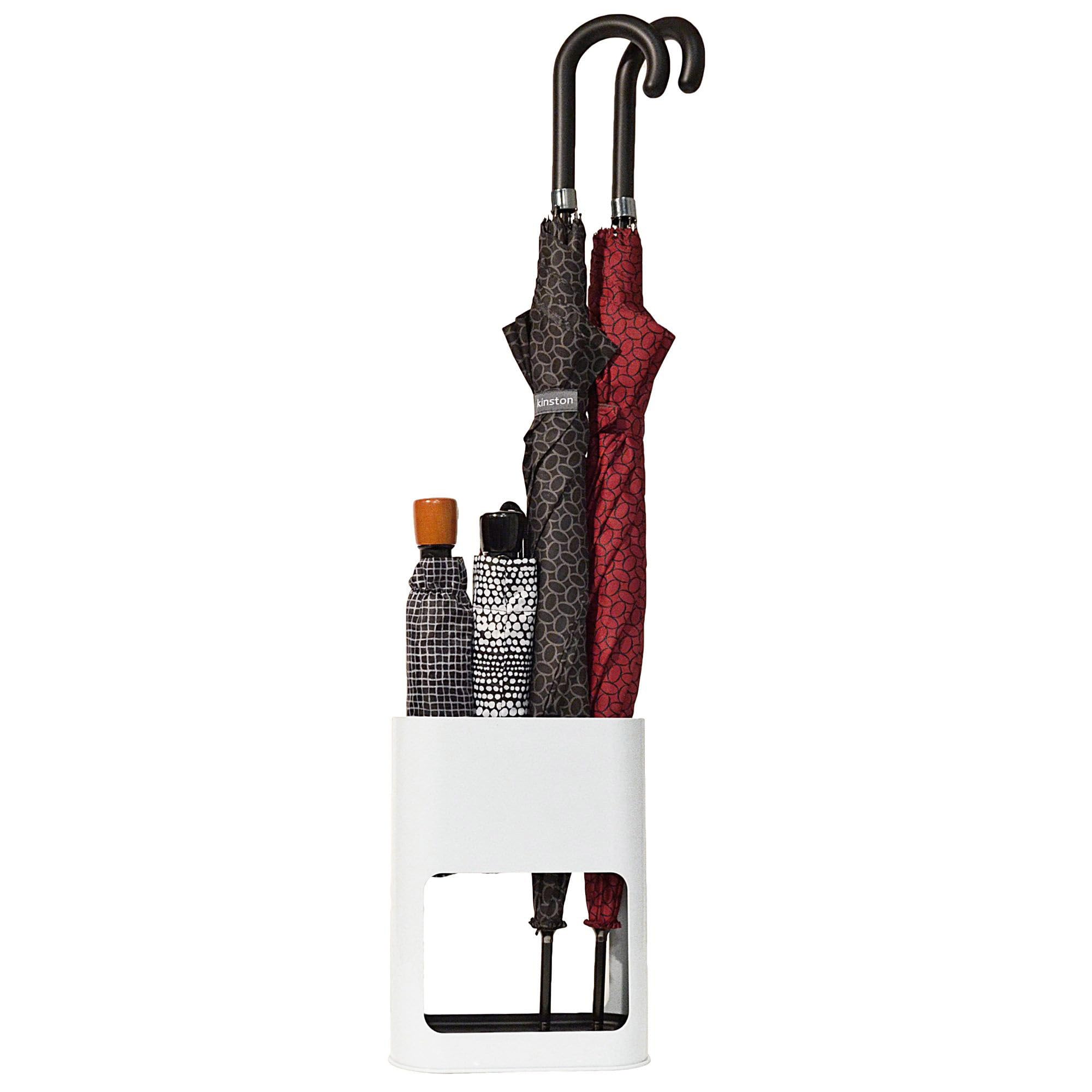 KINSTON - Porta paraguas de diseño minimalista - Dimensiones 21 x 28 x 9 cm, estable con bandeja extraíble para secado rápido - Capacidad para hasta 4 paraguas, ideal para paraguas pequeños y grandes