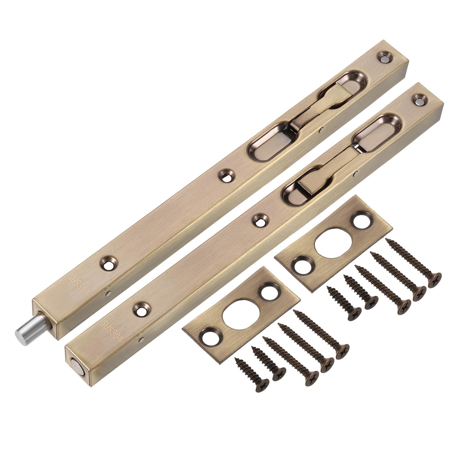 Verrou coulissant acier inoxydable 304 bronze 25,4 cm targette loquet de porte et fenêtre en bois