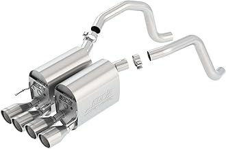 BORLA 11815 Axle-Back Perf. Exhaust System for 2005-2008 Chevrolet Corvette (C6) V8 T-304 Stainless Steel S-Type II Sound Dual Center Rear Exit Dual 4