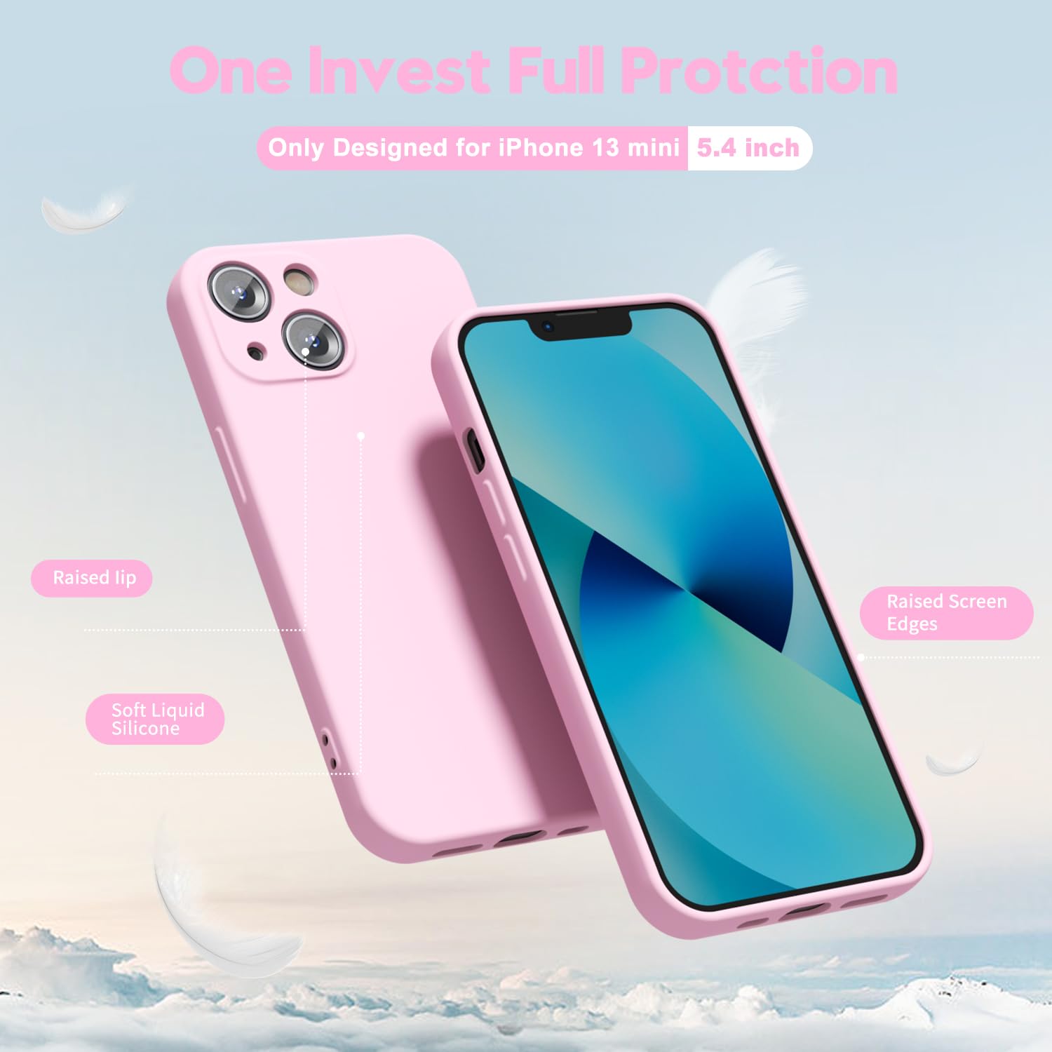 oakxco for iPhone 16 Pro Max Case Liquid Silicone, Soft Rubber Gel Elegant Aesthetic Basic Simple Cover, Cute Thin Slim TPU Matte Solid Color Plain Smooth Case for Women Girl, Light Pink — view 630