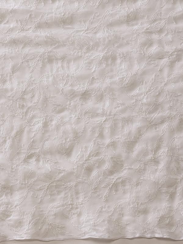 Image of Ada Hand Embroidered Lucknowi Chikankari Georgette Saree for Women with Unstitched Blouse Piece Tepchi Saree-3590