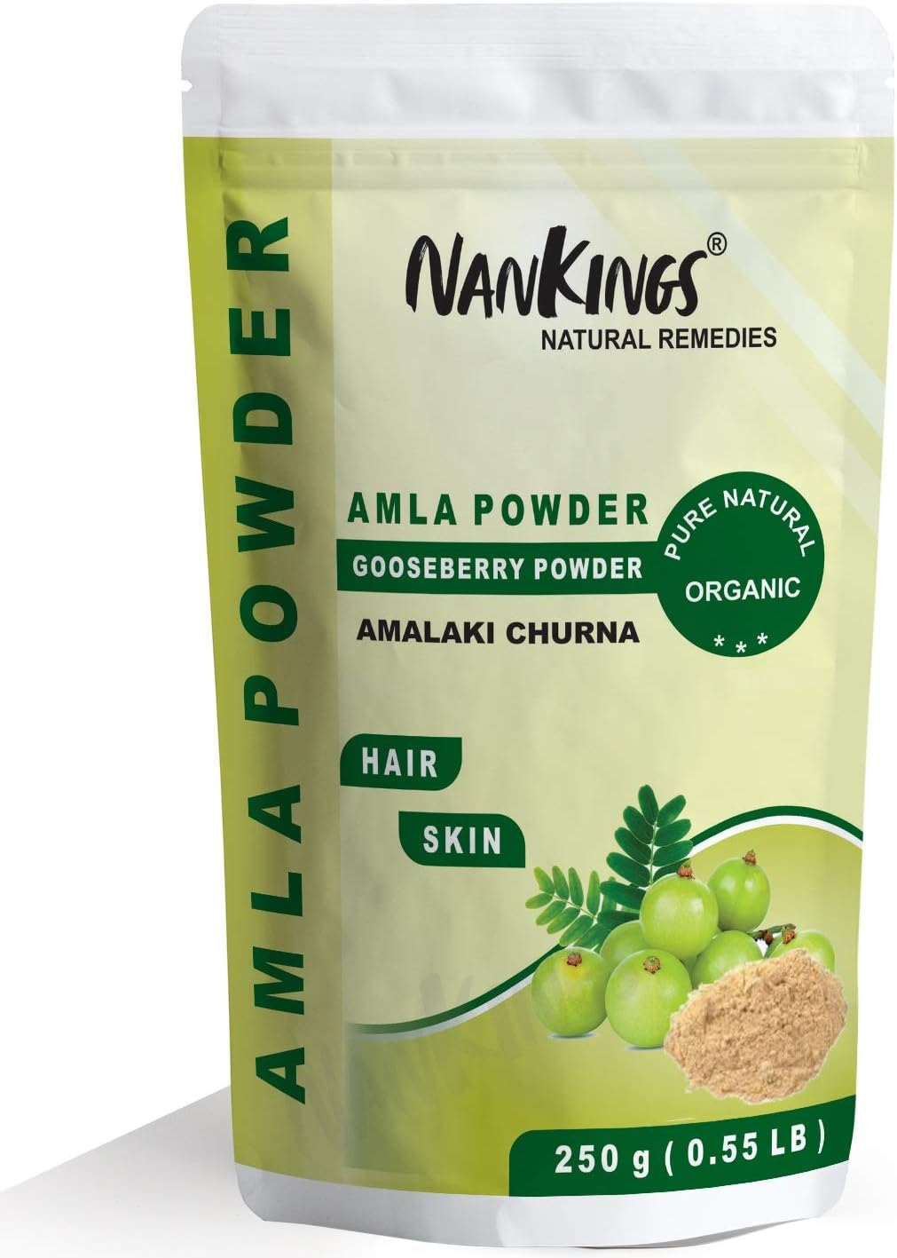 Nankings Pure & Organic Amla Powder for Hair & Skin (Indian Gooseberry) (250g)