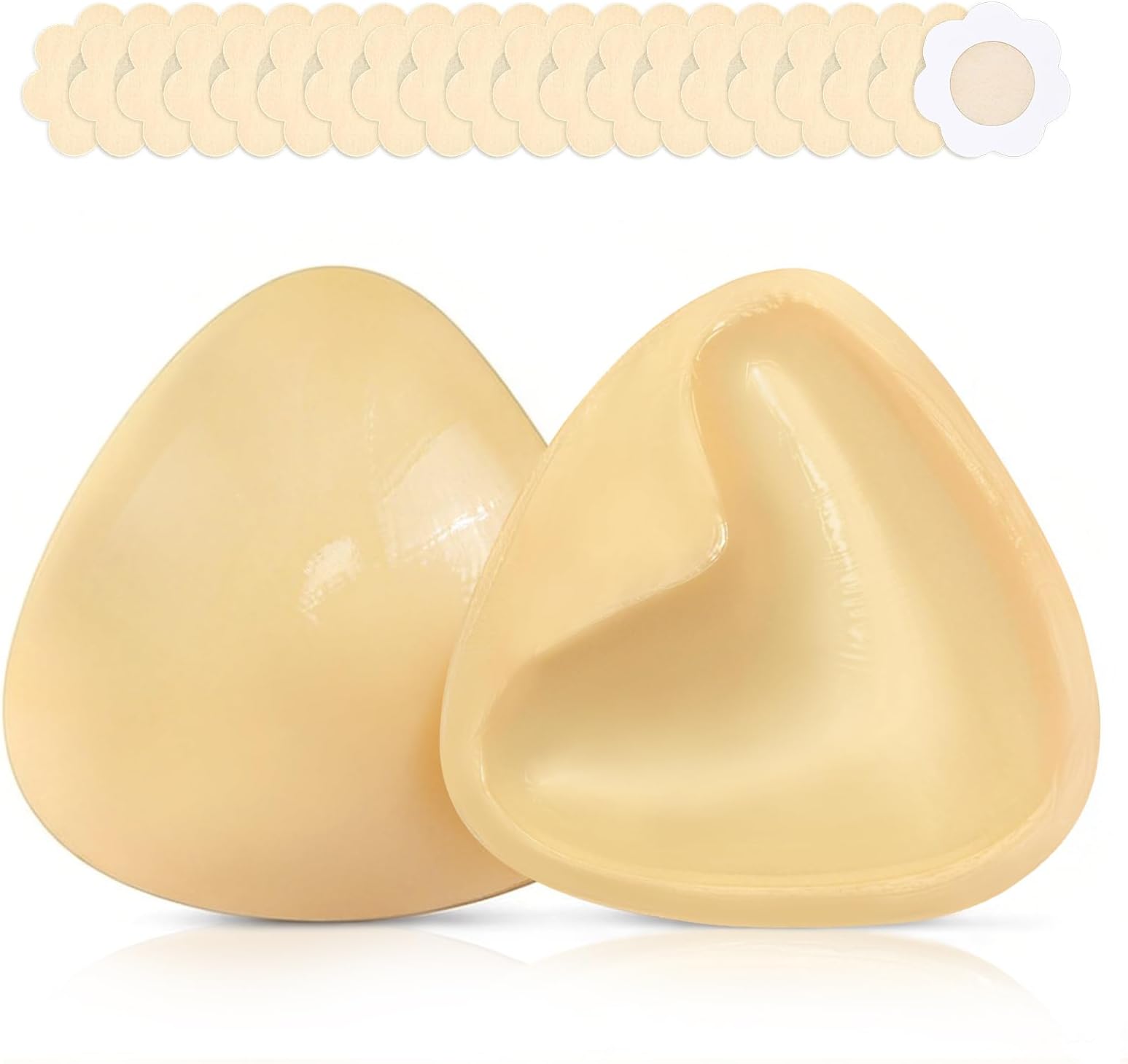 Double Sided Sticky Push Up Bras, Inserts Silicone Self Adhesive Boob Breast Pads, Strapless Bra Lift Bra Pads for Backless Strapless Clothing, Wedding, Bikini, Reusable Washable