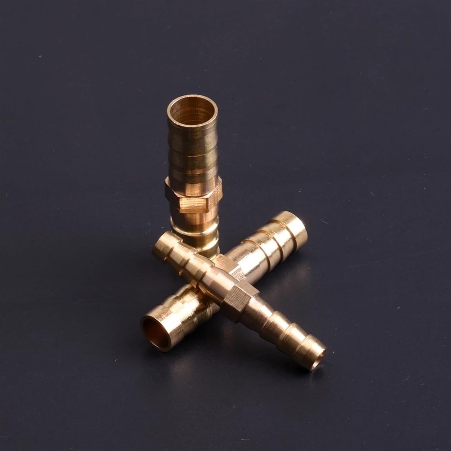 Brass Straight Hose Pipe Fitting Equal Barb 3mm 4mm 5mm 6mm 8mm 10mm 16mm 19mm 25mm Gas Copper Barbed Coupler Connector Adapter(10 Pcs,6mm)