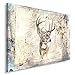Produktbild Feeby, Leinwandbild, Bilder, Wand Bild, Wandbilder, Kunstdruck 40x60cm, Hirsch, Muster, Sepia, SKANDINAWISCHER Stil, Vintage