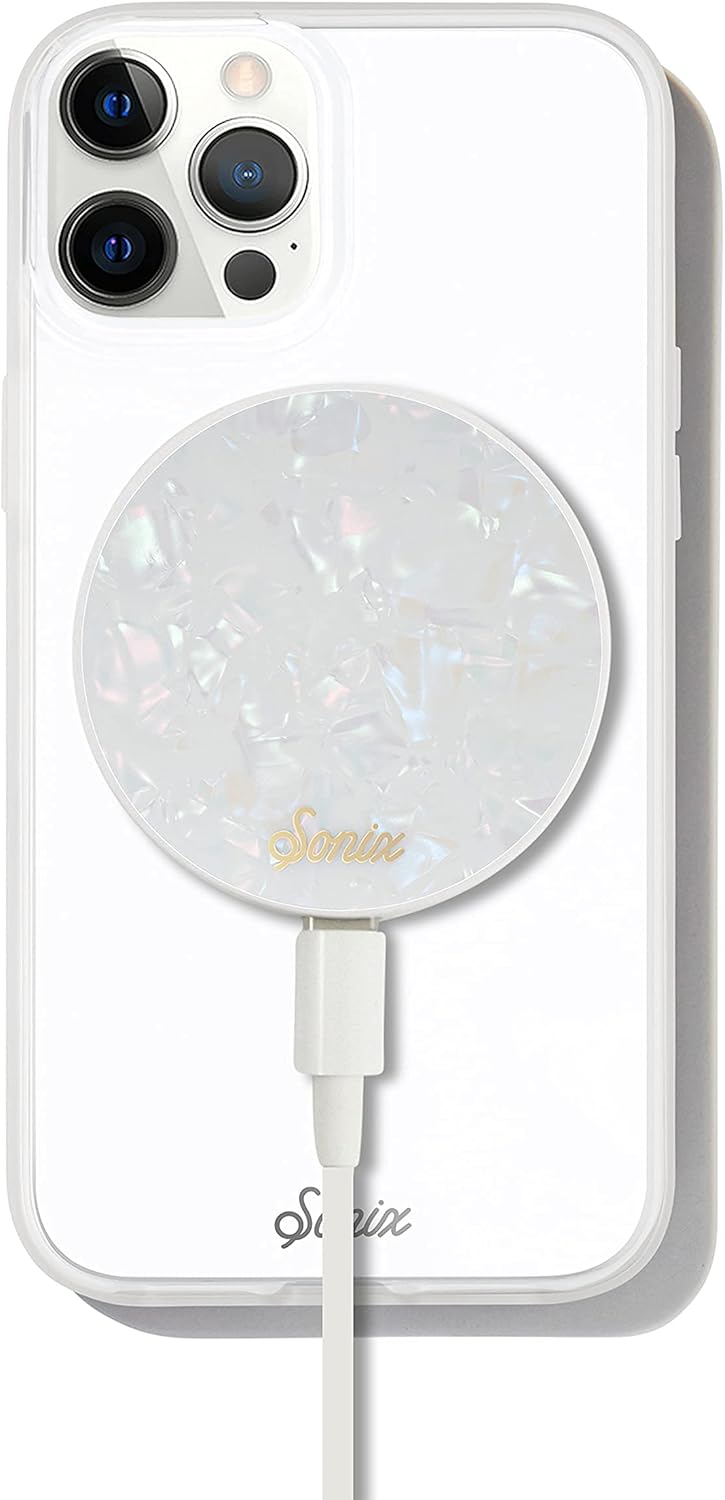 Sonix Charger Compatible with MagSafe for iPhone 15, 14, 13, 12 Series | Fast Wireless Charger x 6.5ft Cable (USB-C) | Pearl Tort