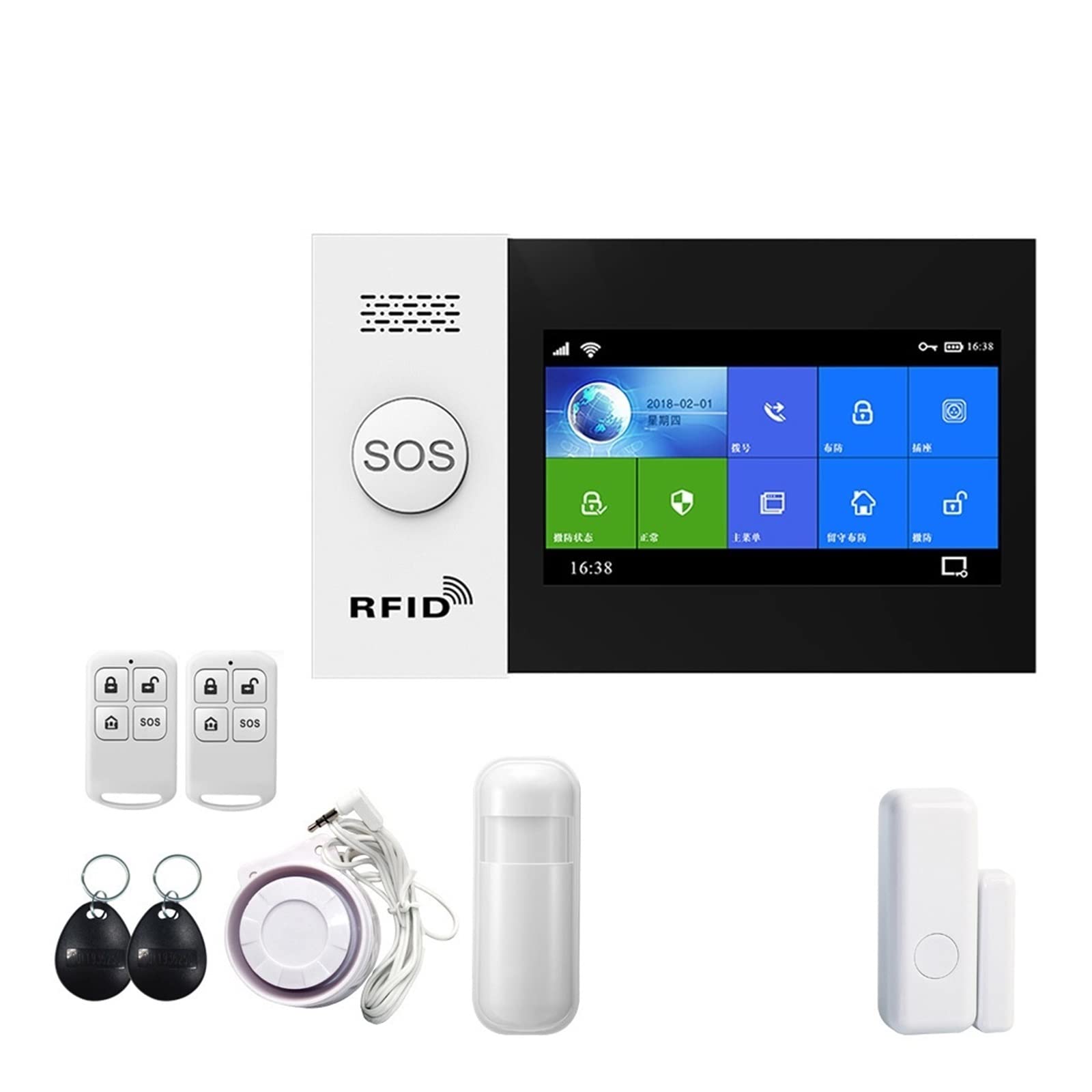 CUDTAPI Alarm Systems Security Home Gsm With Motion Sensor Tuya Life Work(B)