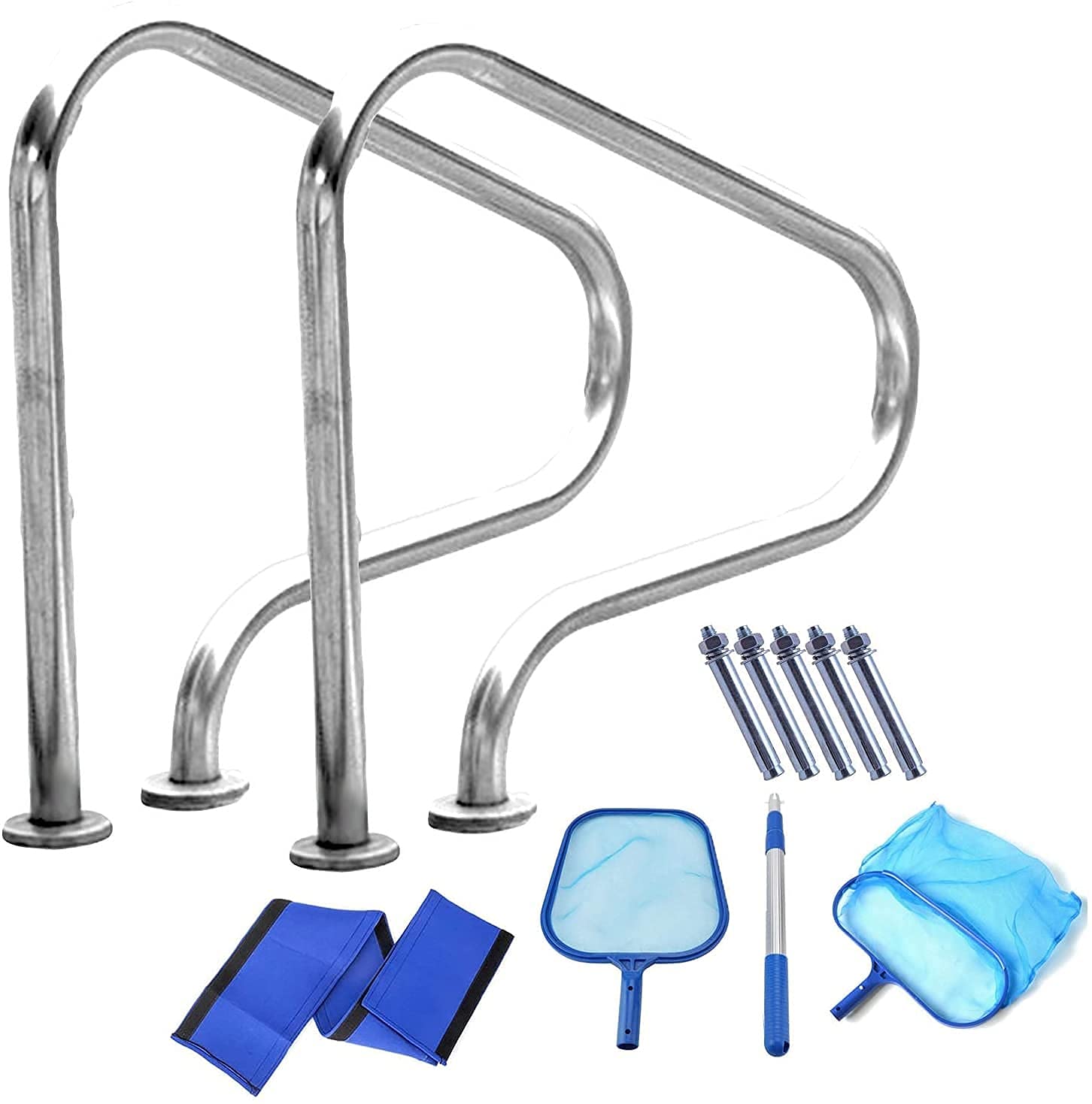 Buy FGVDJ Pool Hand Rail with Blue Grip Cover and Swimming Pool Skimmer