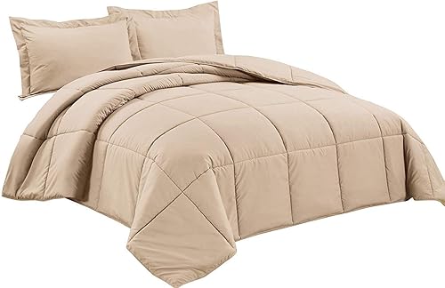 Miniatura 10 de Sona Bedding Solutions Luxirious Juego de edredón alternativo de 3 piezas (Queen, gris claro)