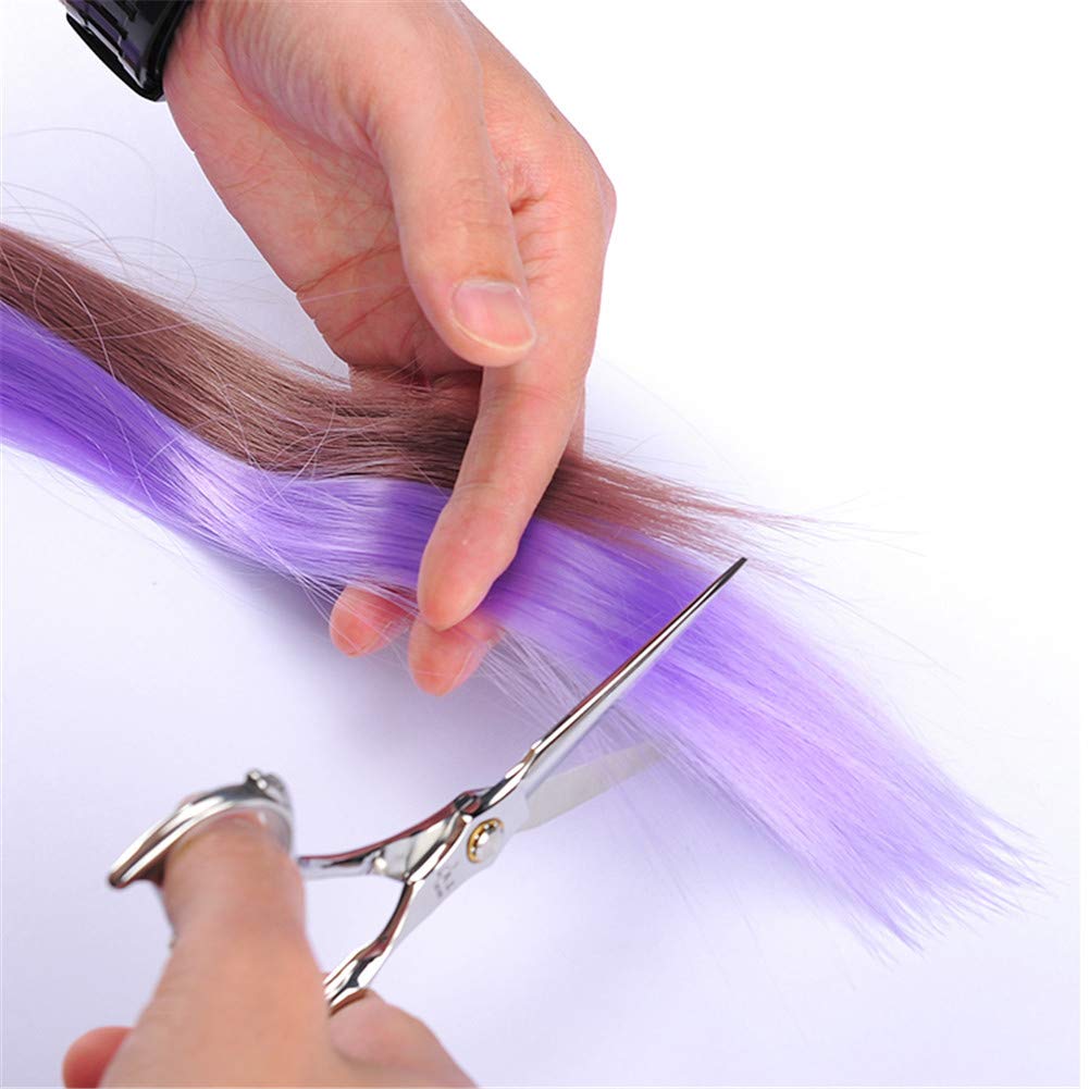 Colored Double Clip in Hair Extensions Long Stright Hairpieces 20'' Synthetic Rainbow Highlights Wigs for Women Kids Girls (5Pcs Color:7)