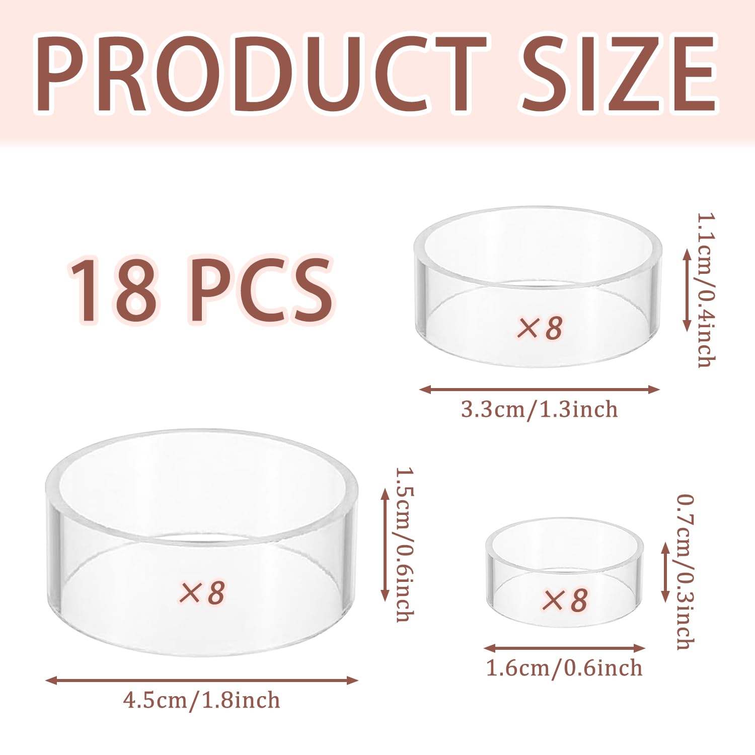 18 Pièces Support Balle Ronde Baseball, Support de Balle en Acrylique Clair, Supports de Baseball Ronds en Plastique, pour Balle de Cristal, Balle de Golf, Baseball, Balles de Tennis, Billes