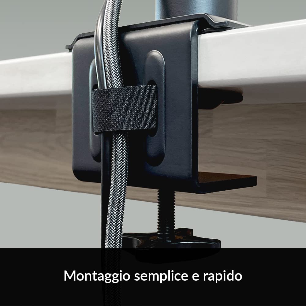 ARCTIC X1-3D - Braccio Monitor con Gas Estensibile per Un Solo Monitor, Supporto per Monitor Fino a 40"/43" Ultrawide, Fino a 10 kg/22 Ibs, con Gestione dei Cavi, inclinazione, Girevole - Nero