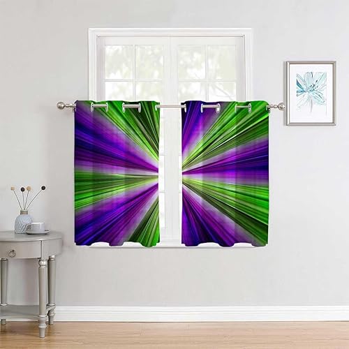 Cortinas para sala de estar, coloridas cortinas abstractas modernas para armario, sin puerta, bloqueador de ruido de ventana, 85 pulgadas de ancho