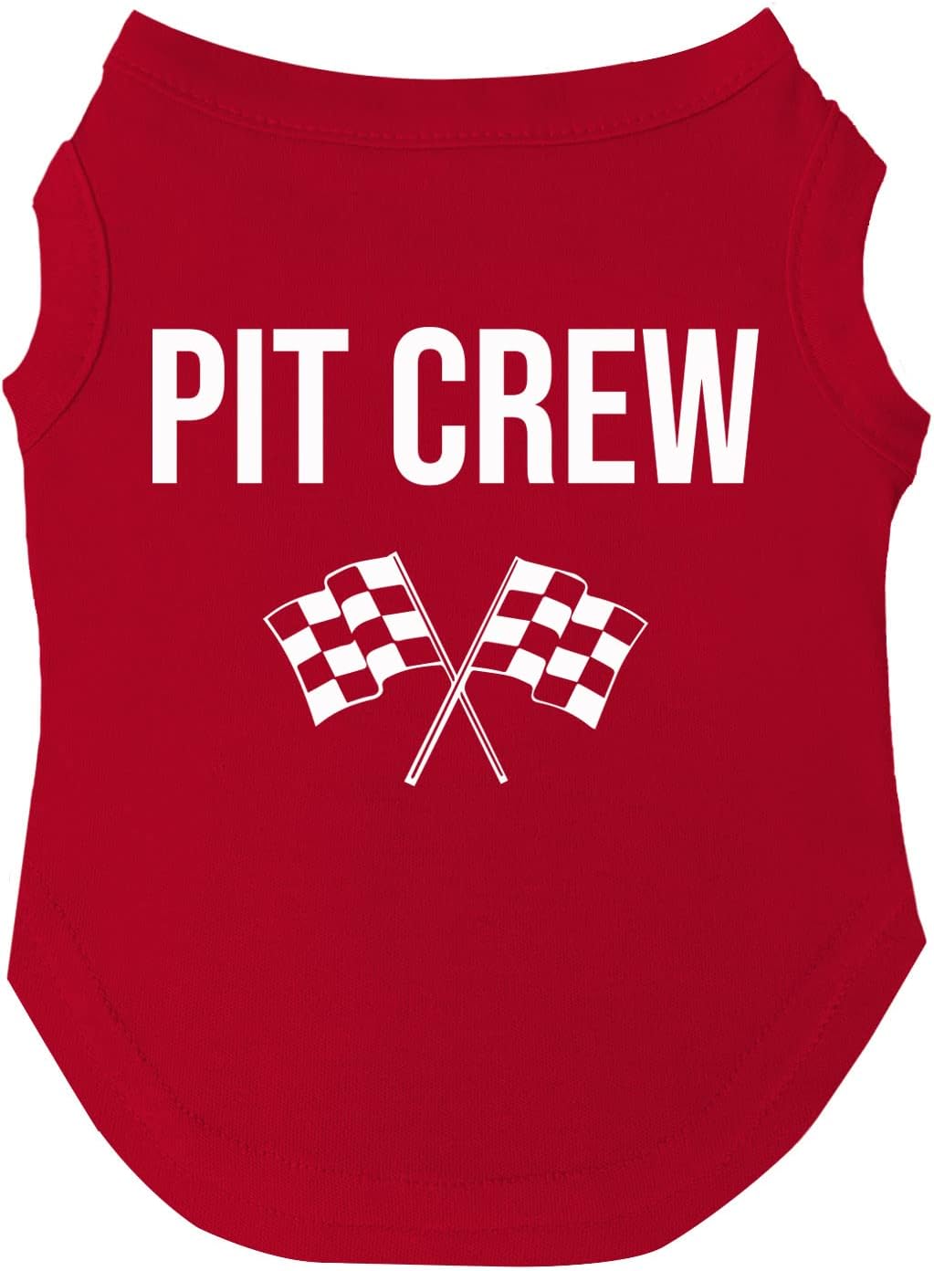 Pit Crew Dog Tee Shirt | Sleeveless | Racing | Motor Sport Fan | Trackside | Fast Lane | Birthday (Black, X-Small 49)