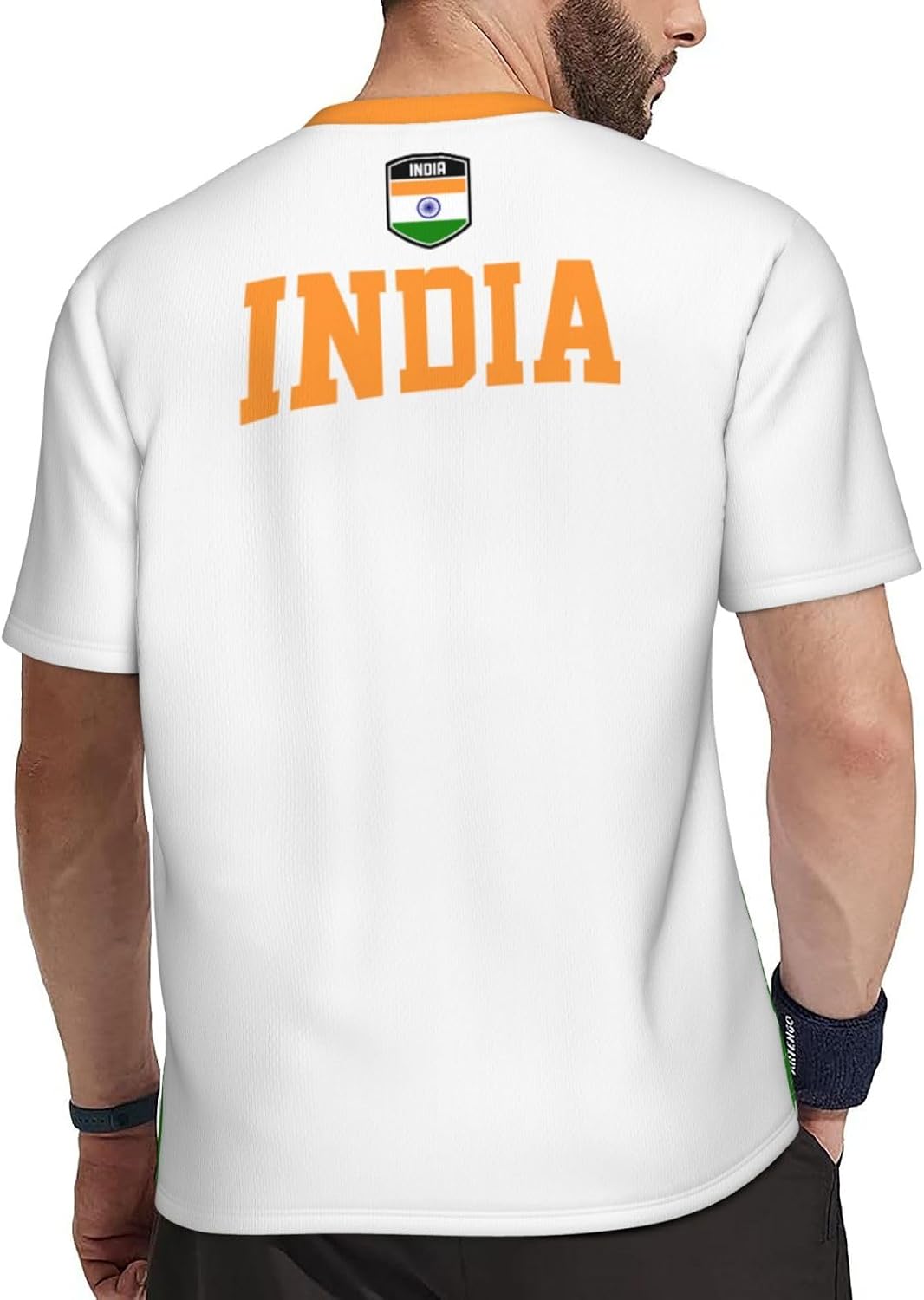 India Flag Grain Sports Mesh T-Shirt Retro Jerseys for Running Soccer