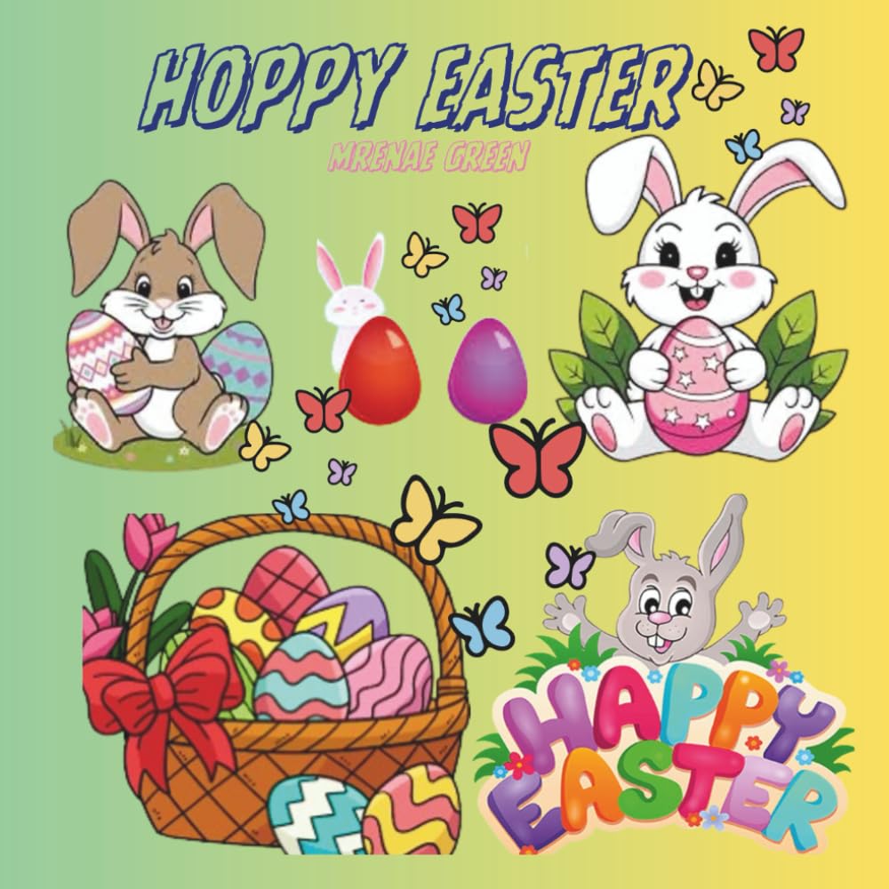 Hoppy Easter: easter kids coloring book for kids with bunnies, dogs, egg, spring and baskets