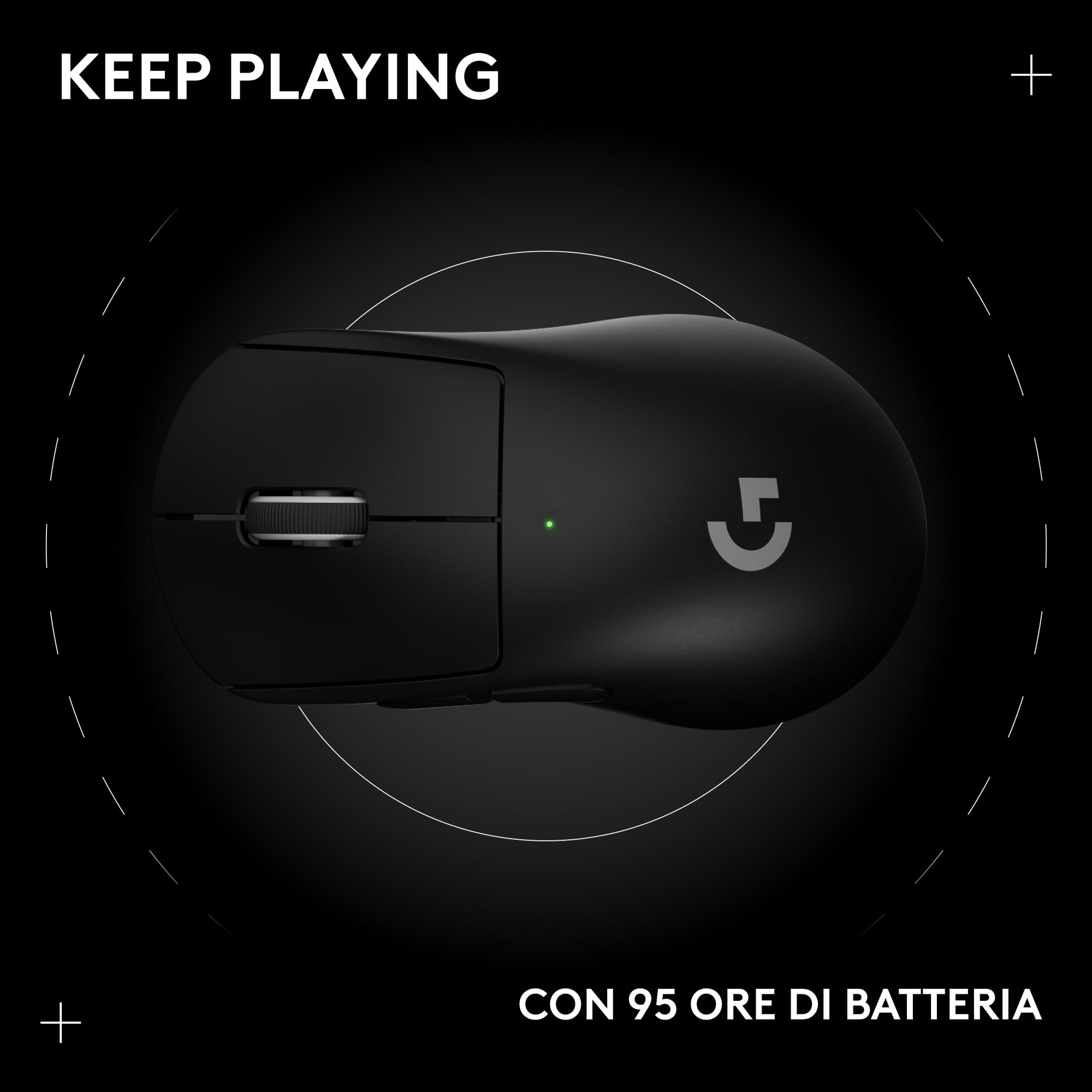 Logitech G PRO X SUPERLIGHT 2 DEX wireless gaming mouse | Für PC/Mac, 60g pro-grade, rechtshändig, 5 Tasten, USB-C, 44k DPI, bis 8 kHz Polling - Nero