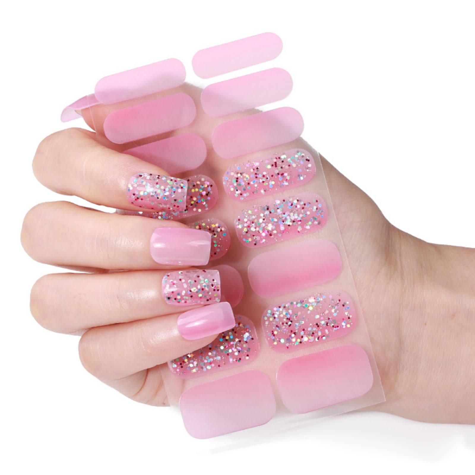 Christmas Nails Polish Sticker Waterproof Art Gels Wraps Manicure Glittering Full Wrap Christmas Polish Strips Nail Decals Glittering Art Stickers for Girl