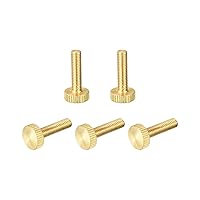 Vista 29 de uxcell Tornillos moleteados para pulgar, pernos planos de latón M6x20mm, perillas de agarre para PC, electrónico, mecánico, 10