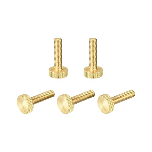 Miniatura 82 de uxcell Tornillos moleteados para pulgar, pernos planos de latón M6x10mm, perillas de agarre para PC, electrónico, mecánico, 5