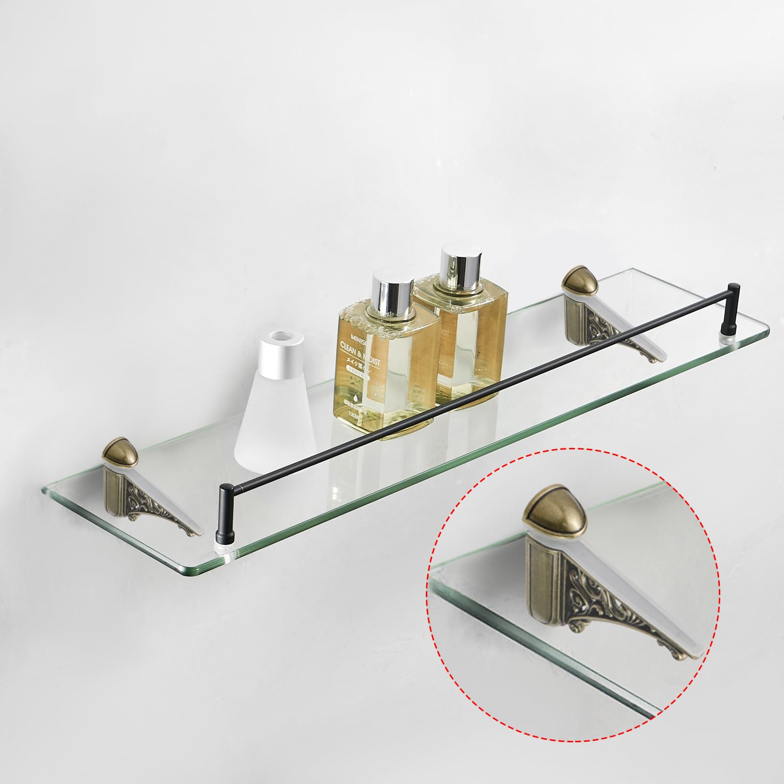 ヴィンテージ glass shelf Amazon.com: Chinflly Shelving Brackets Antique Bronze Adjustable