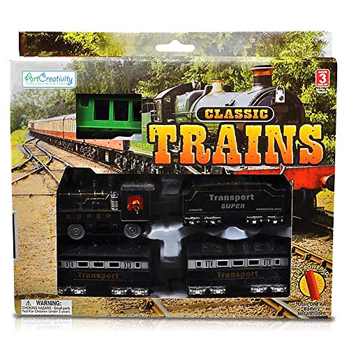 Artcreativity Train Set For Kids, Battery-Operated Toy Train With 4 Cars And Tracks, Durable Plastic, Cute Christmas Holiday Train For Under The Tree, Great Gift Idea For Boys And Girls #TOP6