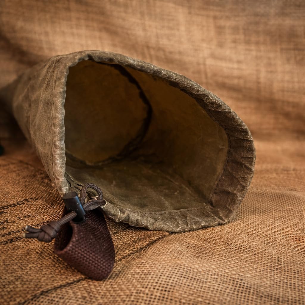 Campcraft Outdoors Bushcraft Cookware Bag, 2QT, Waxed Canvas, Khaki - Image 3