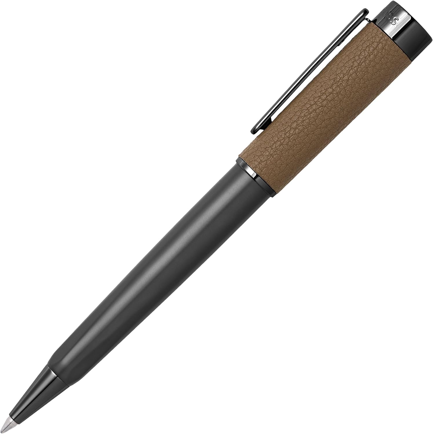 HUGO BOSS Corium HSU3894X Polyurethane and Brass Ballpoint Pen Camel Length 14.2 cm Blue