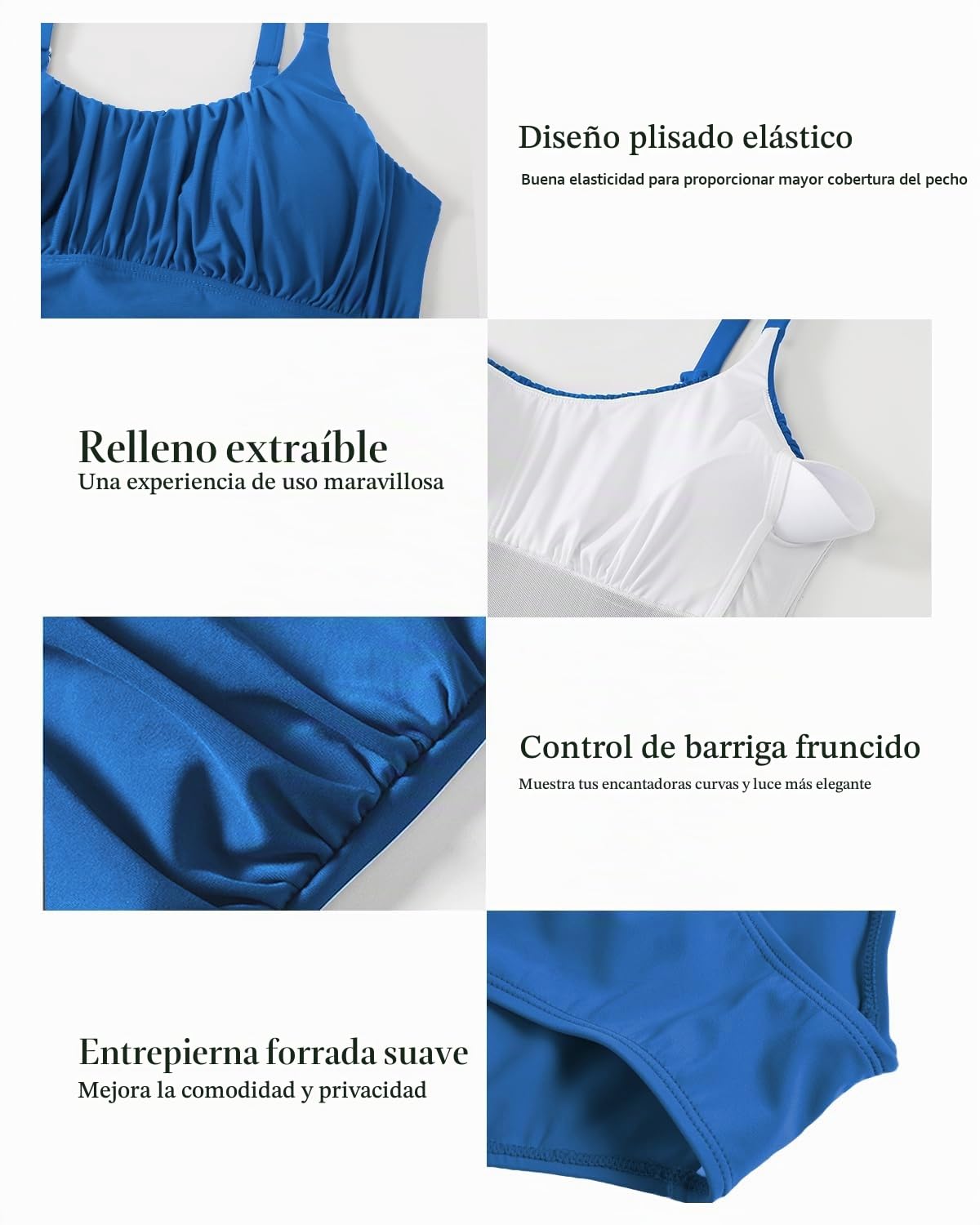 Traje de baño para Mujer Control de Barriga Moda de Playa Traje de baño de una Pieza Traje de baño Push Up Traje de baño de Cintura Alta