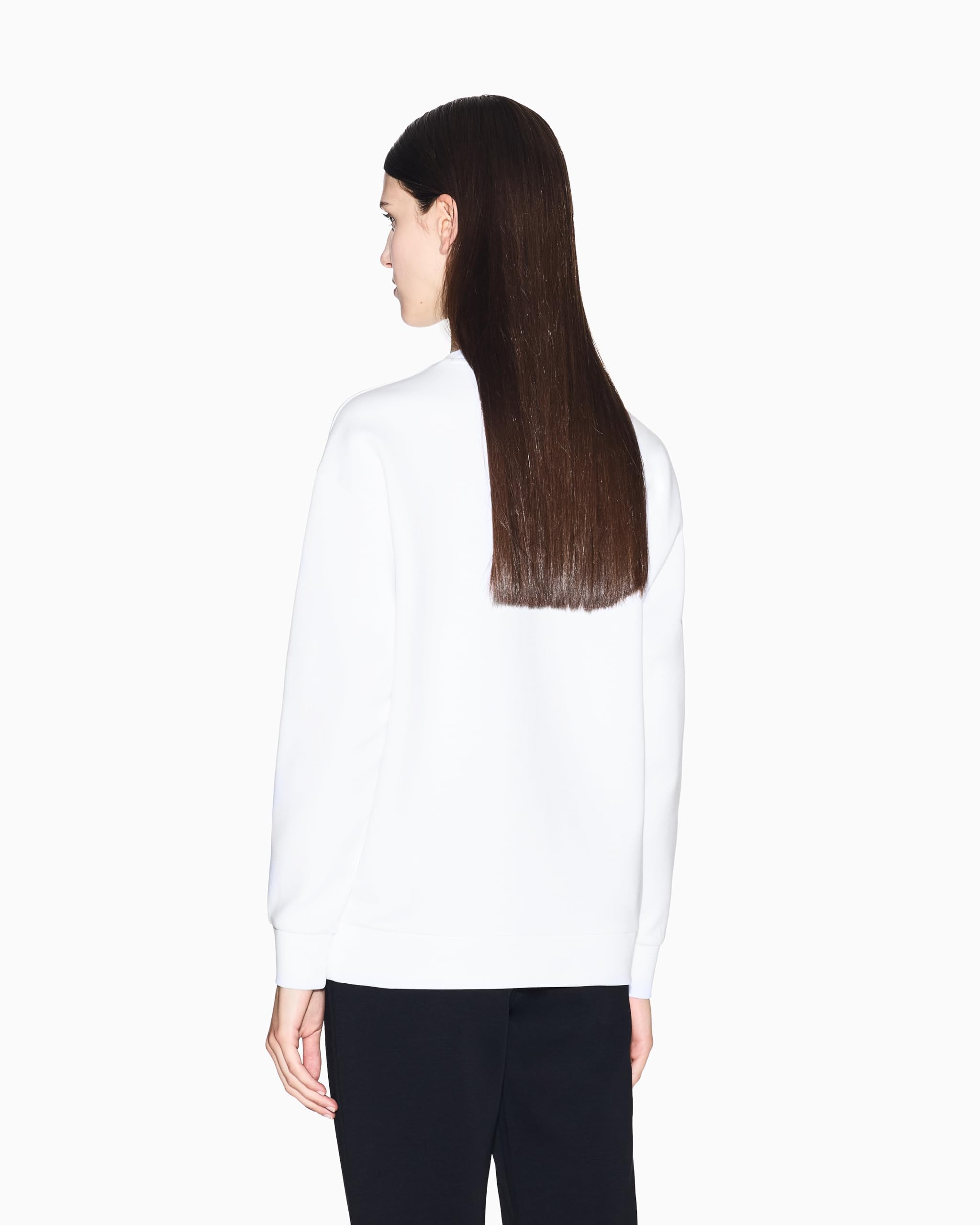 Armani Exchange Icon Project, Embroidered Logo, Crewneck Maglia di Tuta Donna