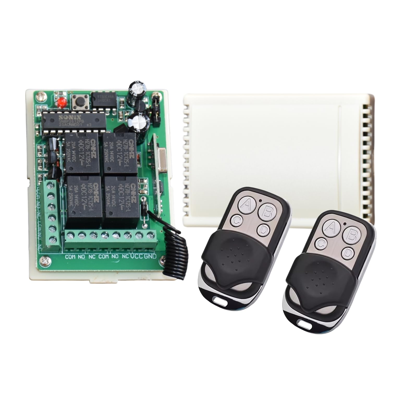 DC12V 24V 36V 6CH draadloze afstandsbediening schakelaar control relais schakelaar 433MHz 4-kanaals afstandsbediening relais met 100 m zender ontvanger universele garagedeuren venster motor