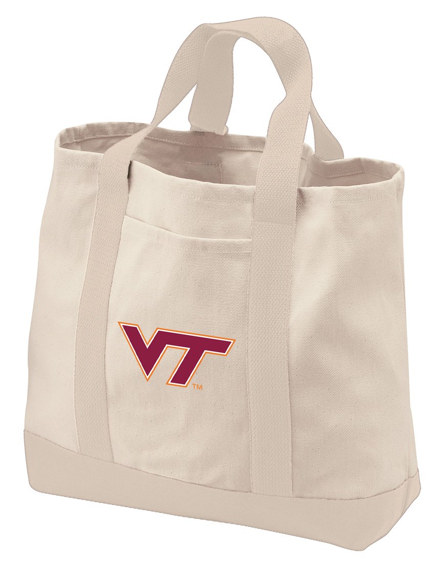 Virginia Tech Hokies Tote Bag NATURAL COTTON Virginia Tech Hokies Totes