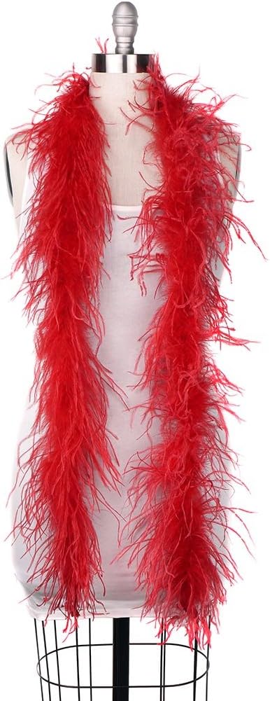 ZUCKER Ostrich Feather Boa Costume Flapper Accessory, 6 feet