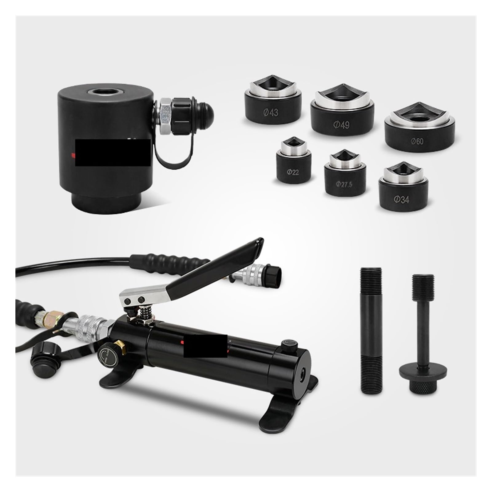 Llawqsm 0 Hydraulic Tools, Head Of Hydraulic Hole Digger Punch Tool Knockout Puncher With Hand Pump(Syk-15B With Apr-180)