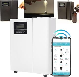 Elektrischer Diffusor (intelligente APP-Steuerung), Integrierter Großer Ventilator + Bedienfeld, Reichweite: 300 M³, 150 Ml Timing-Essential-Diffusor, Für Große Räume, Büro, Spa,White