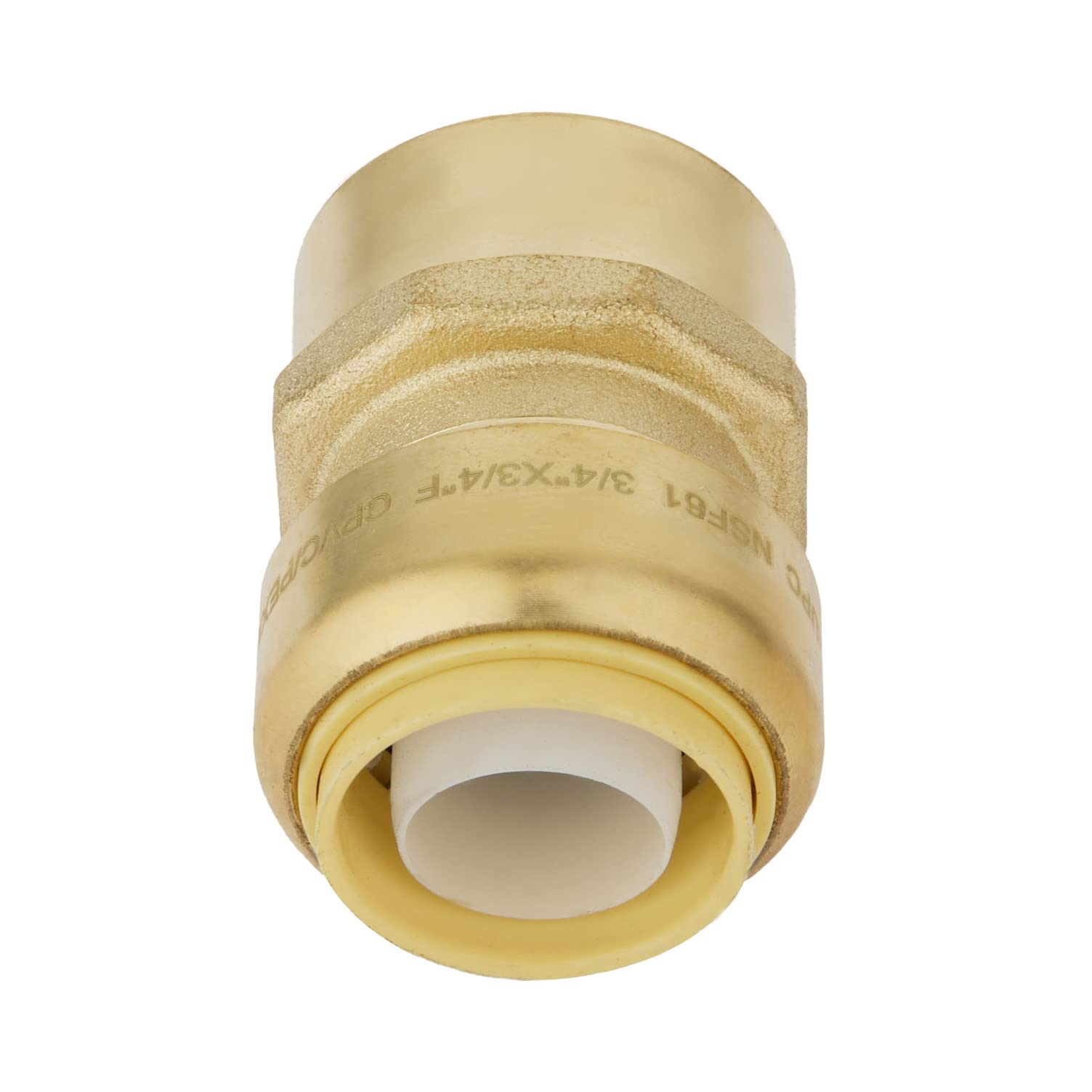 EFIELD Push Fit - Adaptadores hembra de 3/4 x 3/4 pulgadas a presión para conectar, cobre, tubo de CPVC, 3/4 pulgadas con un clip de desconexión, latón sin plomo -25 piezas