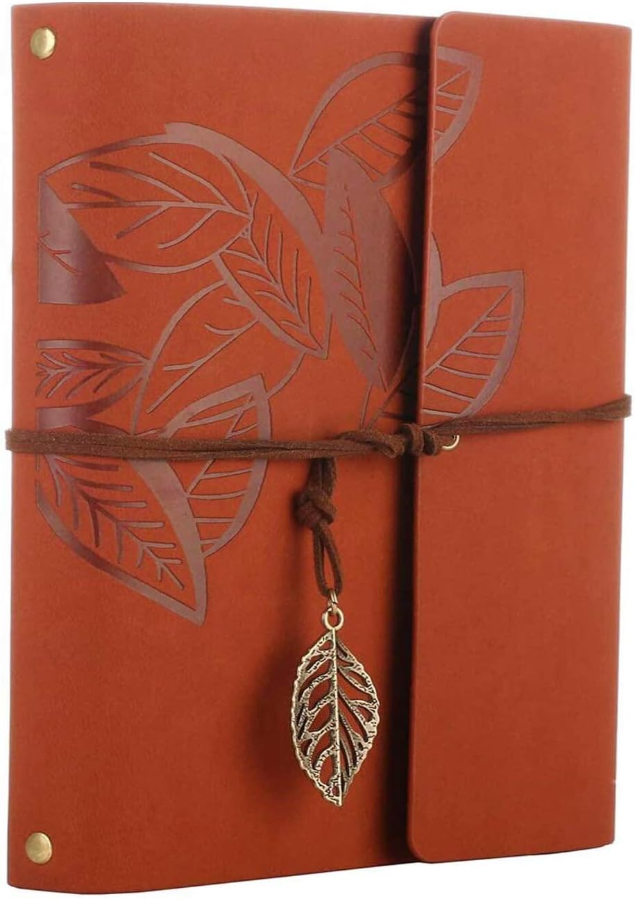 Scrapbook,ZEEYUAN Memory Scrapbooking Leaf Soft Leather Photo Album Family Photo Book Special Christmas Valentines Birthday Gifts Unique Present for Women