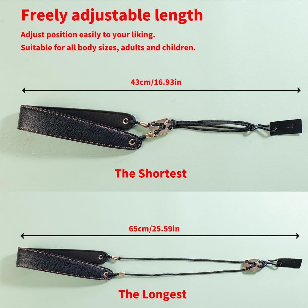 Correa ajustable para el cuello para clarinete: diseño ergonómico que alivia la tensión de la mano, soporte acolchado suave para clarinetes BB y A