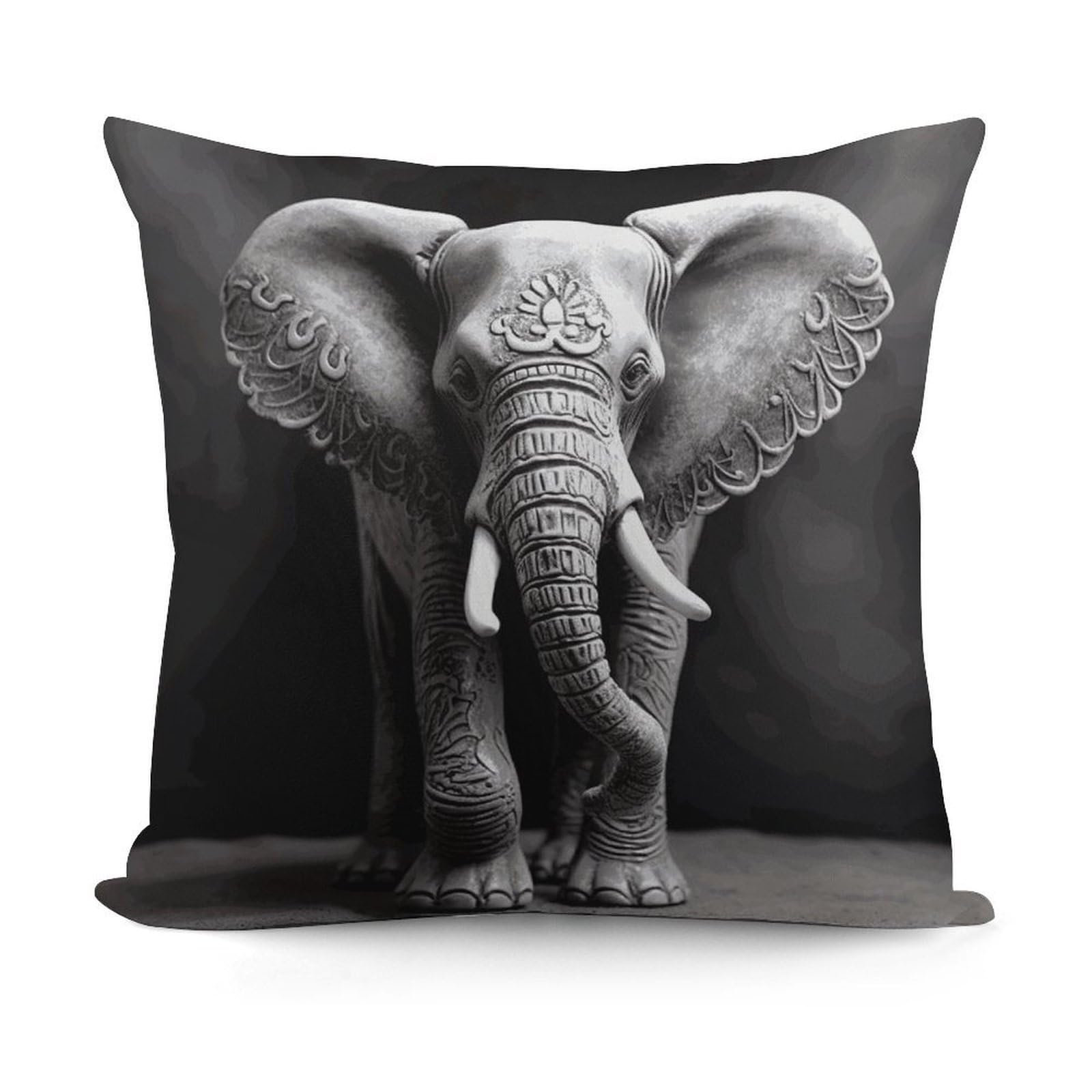 JTREHY Gray Elephant Pillow Covers Decorative Throw Pillow Covers Soft Decor Couch Cushion Case Modern Square Pillow Cases Summer Pillow Cover for Sofa Living Room 18x18 in