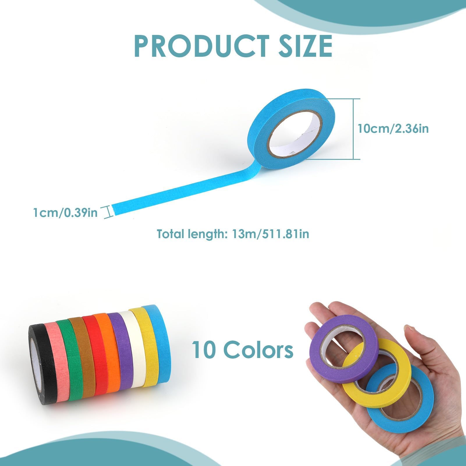 MAGLITT Washi Tape Set 30 Rouleaux Masking Tape Ruban Adhesif Decoratif Pour Scrapbooking Artisanat De Bricolage (Basic Patterns