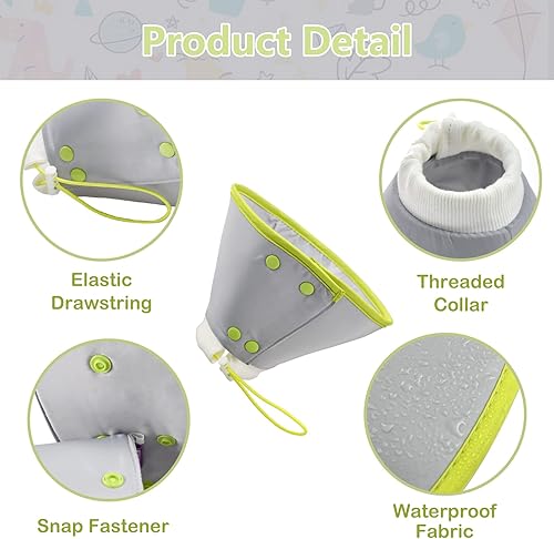 Miniatura 4 de Vehomy Collar de recuperación para gatos, collar ajustable para gato, perro, collar isabelino para mascotas, suave y ligero, collar E para gato,