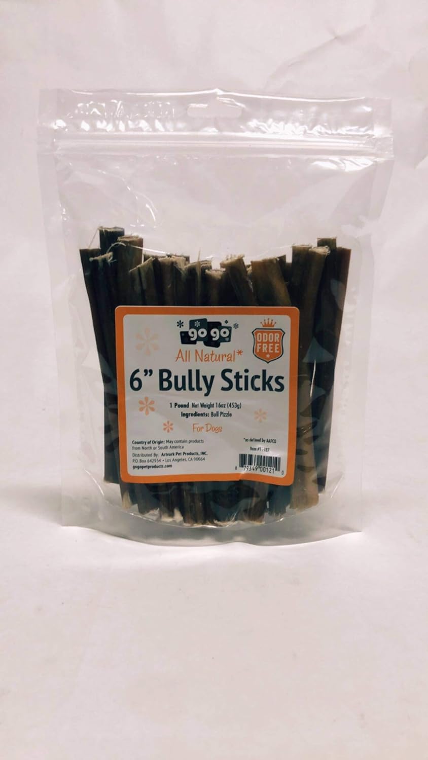 GOGO 1 lb. 6" No Odor Bully Stick Value Pack