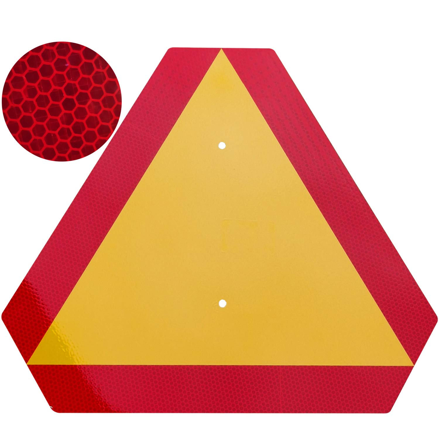 Dxyizus signsOrange Slow Moving Vehicle Sign,Triangle Sign,SMV 14"x16"Aluminum Diamond Grade Reflective,Up to 7 Years of Outdoor use for Golf Cart